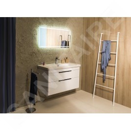 Sapho City - Lavabo 1013x182x460 mm, avec trop-plein, trou pour robinetterie, blanc KE100