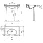 Sapho Antik - Lavabo, 800x495 mm, 1 trou pour robinetterie, blanc AN080 Sapho Antik - Lavabo, 800x495 mm, 1 trou pour robinetterie, blanc AN080