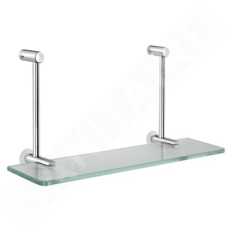 Sapho Circle - Etagère suspendue pour paroi de douche 400x180x128 mm, verre/chrome 1301-15