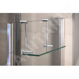 Sapho Circle - Etagère suspendue pour paroi de douche 400x180x128 mm, verre/chrome 1301-15
