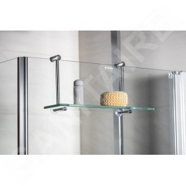 Sapho Circle - Etagère suspendue pour paroi de douche 400x180x128 mm, verre/chrome 1301-15