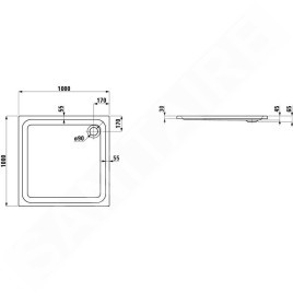 Laufen Solutions - Receveur de douche 1000x1000 mm, blanc H2115030000001