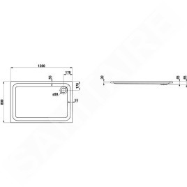 Laufen Solutions - Receveur de douche 1200x800 mm, blanc H2125020000001