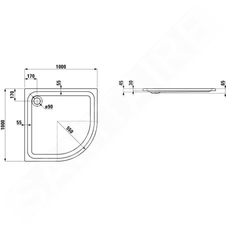 Laufen Solutions - Receveur de douche 1000x1000 mm, blanc H2135030000001