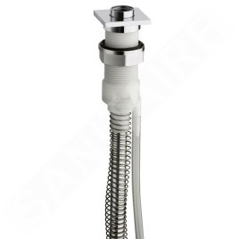 Sapho Manchons - Manchon carré pour douche sur le bord de la baignoire avec flexible, chrome PD468
