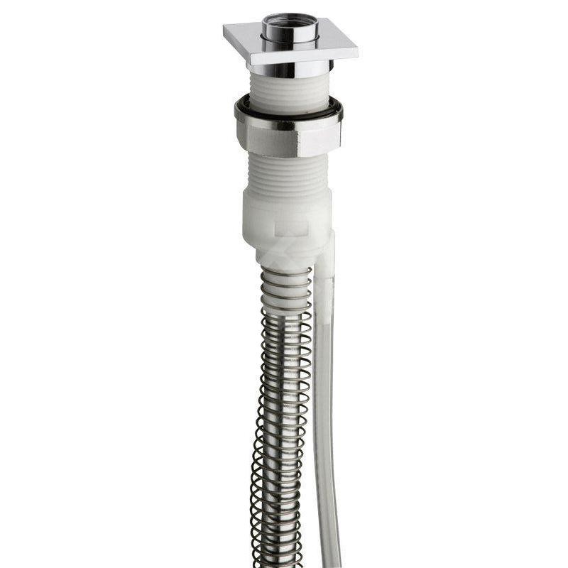 Sapho Manchons - Manchon carré pour douche sur le bord de la baignoire avec flexible, chrome PD468 Sapho Manchons - Manchon carré pour douche sur le bord de la baignoire avec flexible, chrome PD468