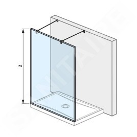 Jika Pure - Paroi en verre fixée par deux montants, 1300x2000 mm, avec finition Jika Perla Glass H2674210026681