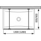 Jika Pure - Paroi en verre fixée par deux montants, 1300x2000 mm, avec finition Jika Perla Glass H2674210026681 Jika Pure - Paroi en verre fixée par deux montants, 1300x2000 mm, avec finition Jika Perla Glass H2674210026681