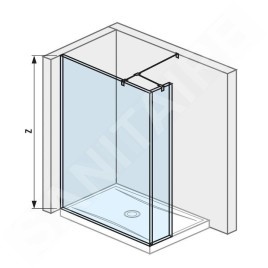 Jika Pure - Paroi latérale en verre, 1200x200x2000 mm, avec finition Jika Perla Glass H2674260026681