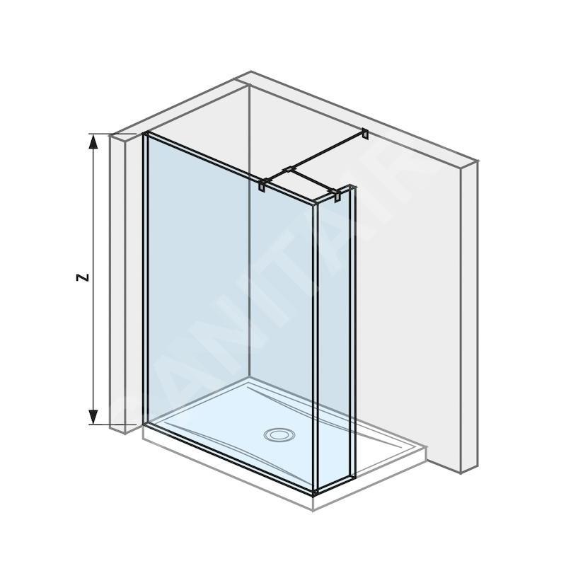 Jika Pure - Paroi latérale en verre, 1200x200x2000 mm, avec finition Jika Perla Glass H2674260026681 Jika Pure - Paroi latérale en verre, 1200x200x2000 mm, avec finition Jika Perla Glass H2674260026681