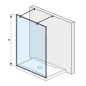 Jika Pure - Paroi en verre fixée par deux montants, 1400x2000 mm, avec finition Jika Perla Glass H2674220026681 Jika Pure - Paroi en verre fixée par deux montants, 1400x2000 mm, avec finition Jika Perla Glass H2674220026681