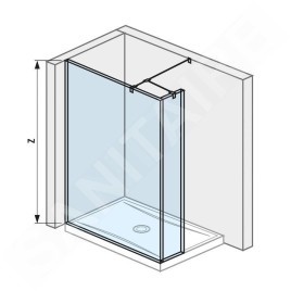 Jika Pure - Paroi latérale en verre, 1400x200x2000 mm, avec finition Jika Perla Glass H2674280026681