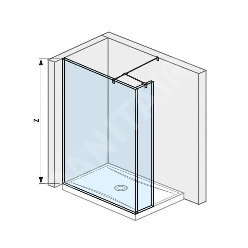 Jika Pure - Paroi latérale en verre, 1400x200x2000 mm, avec finition Jika Perla Glass H2674280026681 Jika Pure - Paroi latérale en verre, 1400x200x2000 mm, avec finition Jika Perla Glass H2674280026681