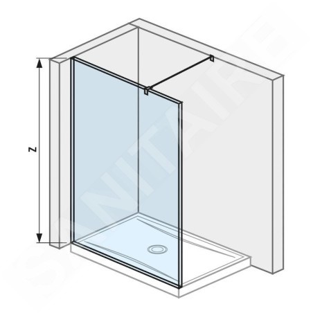 Jika Pure - Paroi latérale en verre, 1400x2000 mm, avec finition Jika Perla Glass H2674250026681