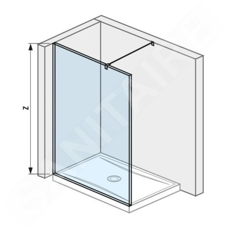 Jika Pure - Paroi latérale en verre, 1200x2000 mm, avec finition Jika Perla Glass H2674230026681