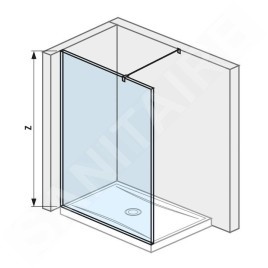 Jika Pure - Paroi latérale en verre, 1300x2000 mm, avec finition Jika Perla Glass H2674240026681