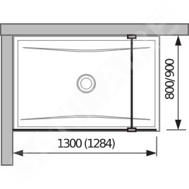 Jika Pure - Paroi latérale en verre, 1300x2000 mm, avec finition Jika Perla Glass H2674240026681