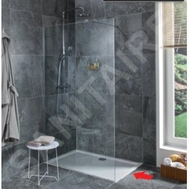 Jika Pure - Paroi latérale en verre, 1300x2000 mm, avec finition Jika Perla Glass H2674240026681