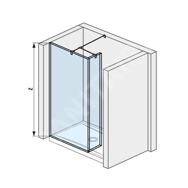 Jika Pure - Paroi de douche en deux parties 700x200 mm, Jika Perla Glass, verre transparent H2684210026681