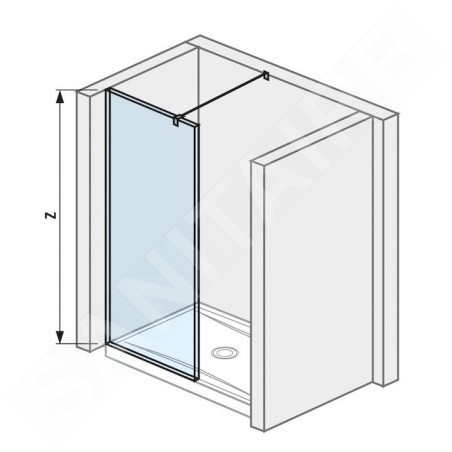Jika Pure - Paroi de douche 700 mm, Jika Perla Glass, verre transparent H2674290026681