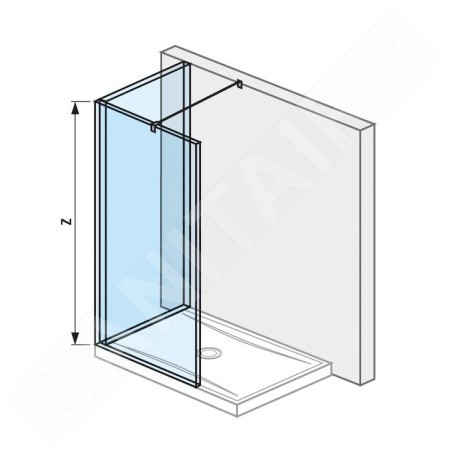 Jika Pure - Paroi de douche Walk in L en trois parties 1200x900 mm, Jika Perla Glass, verre transparent H2694220026681