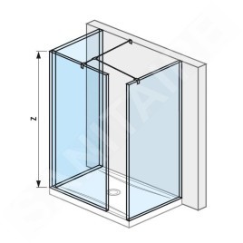 Jika Pure - Paroi de douche Walk in L, 794x900 mm, avec finition Jika Perla Glass H2694200026681