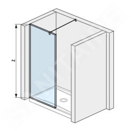 Jika Pure - Paroi de douche 800 mm, Jika Perla Glass, verre transparent H2684200026681