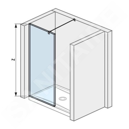 Jika Pure - Paroi de douche 800 mm, Jika Perla Glass, verre transparent H2684200026681