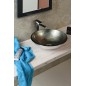 Sapho Beauty - Vasque à poser, diamètre 420 mm, verre, gris foncé/argente 2501-20 Sapho Beauty - Vasque à poser, diamètre 420 mm, verre, gris foncé/argente 2501-20