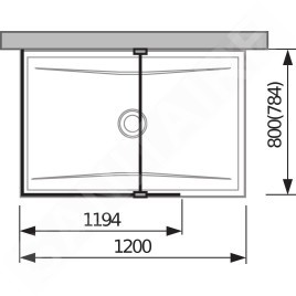 Jika Pure - Paroi de douche Walk in L en deux parties 1200x800 mm, Jika Perla Glass, verre transparent H2694210026681