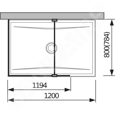 Jika Pure - Paroi de douche Walk in L en deux parties 1200x800 mm, Jika Perla Glass, verre transparent H2694210026681