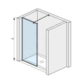 Jika Pure - Paroi de douche 1000 mm, Jika Perla Glass, verre transparent H2694280026681