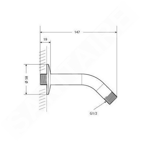 Jika Rio - Bras de douche, chrome H3661R00040041