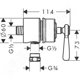 Axor Montreux - Raccord de tuyau Fixfit Stop, chromé 16883000