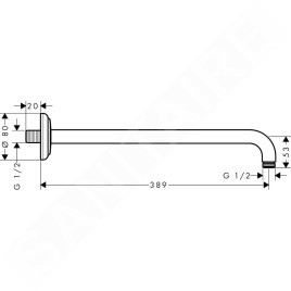 Axor Montreux - Bras de douche 389 mm, chrome 27348000