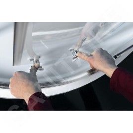 Polysan Easy Line - Cabine de douche quart de cercle, 900 x 800 mm, aluminium poli/verre clair EL2815