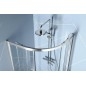 Polysan Easy Line - Cabine de douche quart de cercle, 900 x 800 mm, aluminium poli/verre clair EL2815