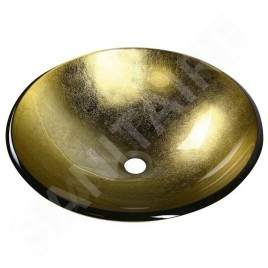 Sapho Beauty - Vasque à poser, diamètre 420 mm, verre/or 2501-22