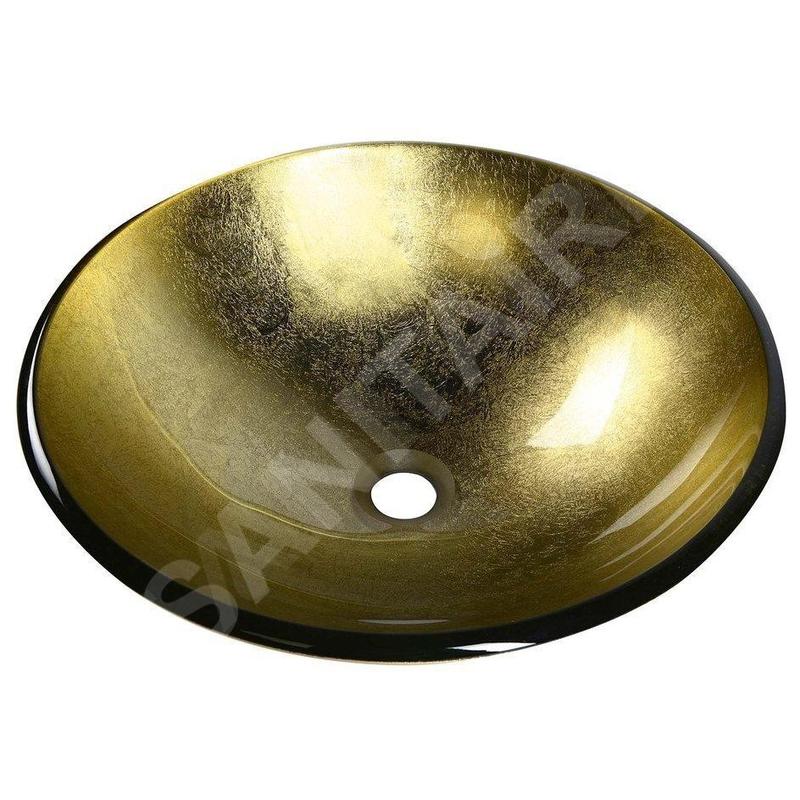 Sapho Beauty - Vasque à poser, diamètre 420 mm, verre/or 2501-22 Sapho Beauty - Vasque à poser, diamètre 420 mm, verre/or 2501-22