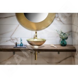 Sapho Beauty - Vasque à poser, diamètre 420 mm, verre/or 2501-22
