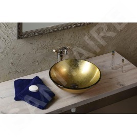 Sapho Beauty - Vasque à poser, diamètre 420 mm, verre/or 2501-22