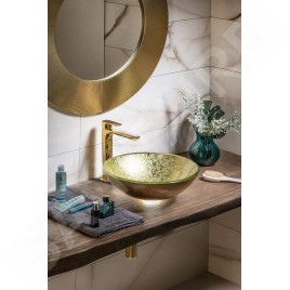 Sapho Beauty - Vasque à poser, diamètre 420 mm, verre/or 2501-22