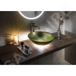Sapho Beauty - Vasque à poser, diamètre 420 mm, verre/or 2501-22