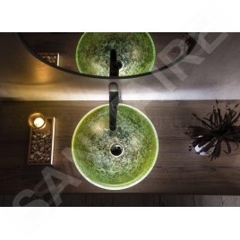 Sapho Beauty - Vasque à poser, diamètre 420 mm, verre/or 2501-22