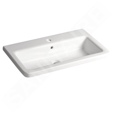 Sapho City - Lavabo 800x454 mm, avec trop-plein, trou pour robinet, blanc KE080