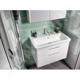 Sapho City - Lavabo 800x454 mm, avec trop-plein, trou pour robinet, blanc KE080
