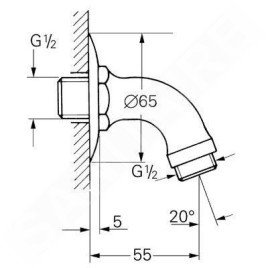 Grohe Relexa - Bras de douche 55 mm, chrome 28429000