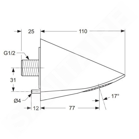 Ideal Standard CeraPlus - Douche de tête antivandal, chrome A4844AA