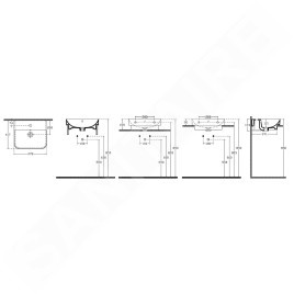Sapho Isvea Sott Aqua - Lavabo à encastrer 480x420 mm, avec un trou pour robinet, blanc 10SQ50048