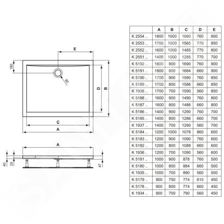 Ideal Standard Ultra Light - Receveur de douche 1200x800 mm, blanc K518201